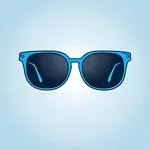 blue half-rimmed glasses image